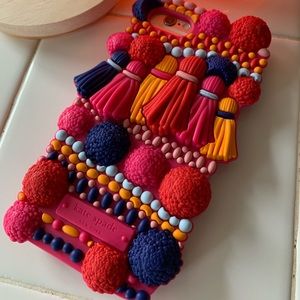 Kate Spade silicon Pom Pom tassel iPhone Case